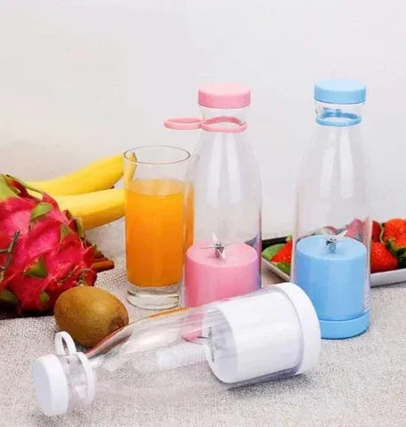Portable Electric Bottle Juicer For Shakes And Smoothies - Mini Fast Portable Juicer Blender USB Rechargeable - Wireless Bottle for Traveling (Multicolour) 380ml