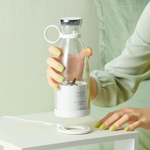 Portable Electric Bottle Juicer For Shakes And Smoothies - Mini Fast Portable Juicer Blender USB Rechargeable - Wireless Bottle for Traveling (Multicolour) 380ml